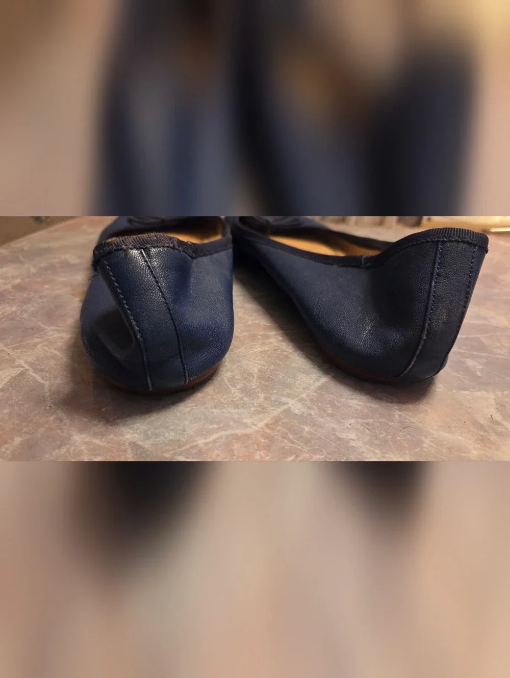 Tory Burch Navy Reva Ballet Flats